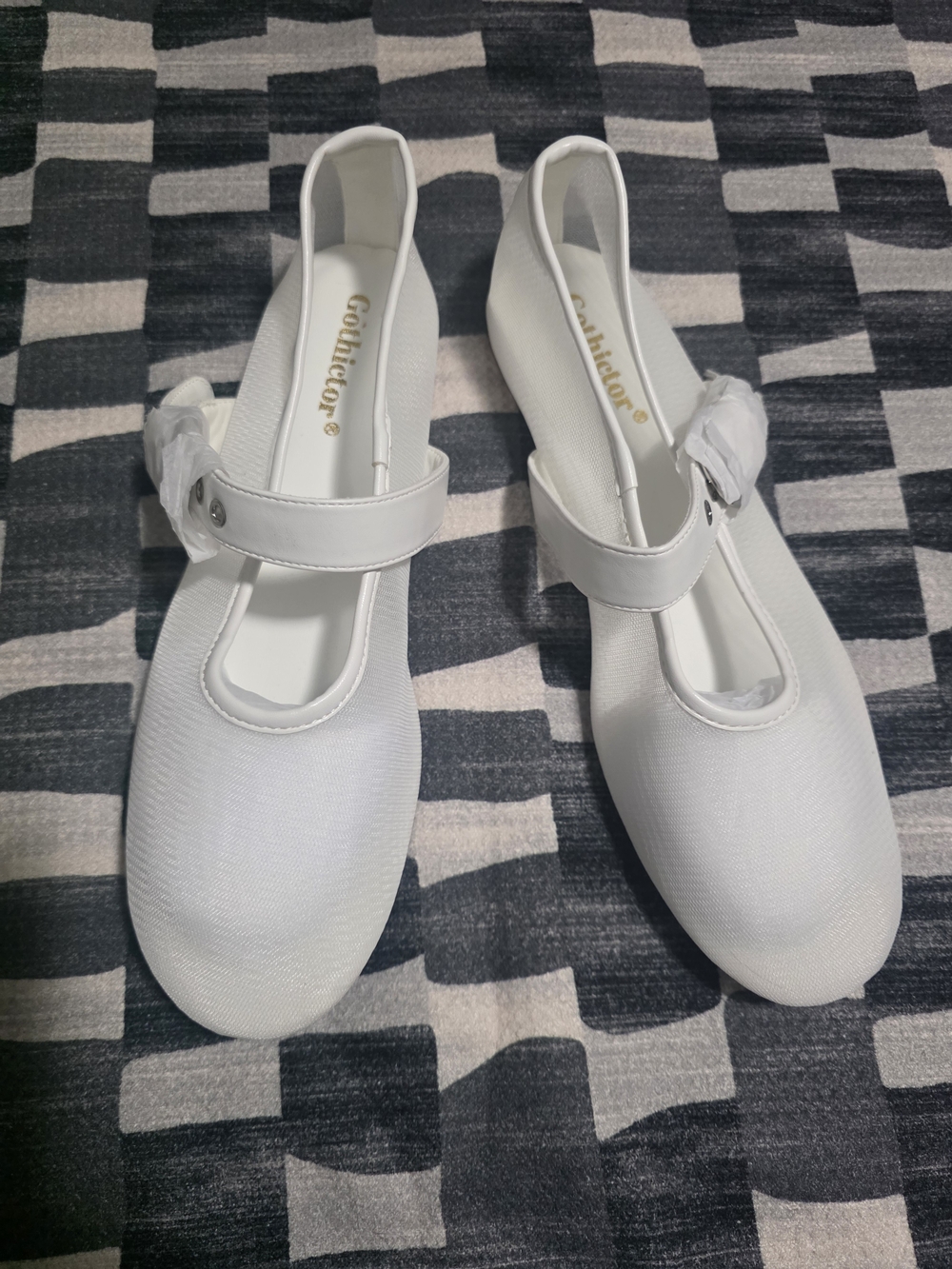 White Mary Jane Flats for Women